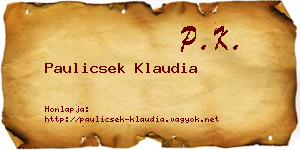 Paulicsek Klaudia névjegykártya