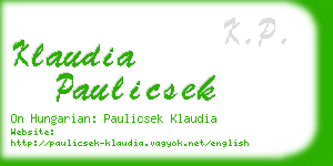 klaudia paulicsek business card